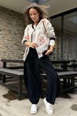 Laundry B Suko Suedette Bomber Jacket Freida Butterfly